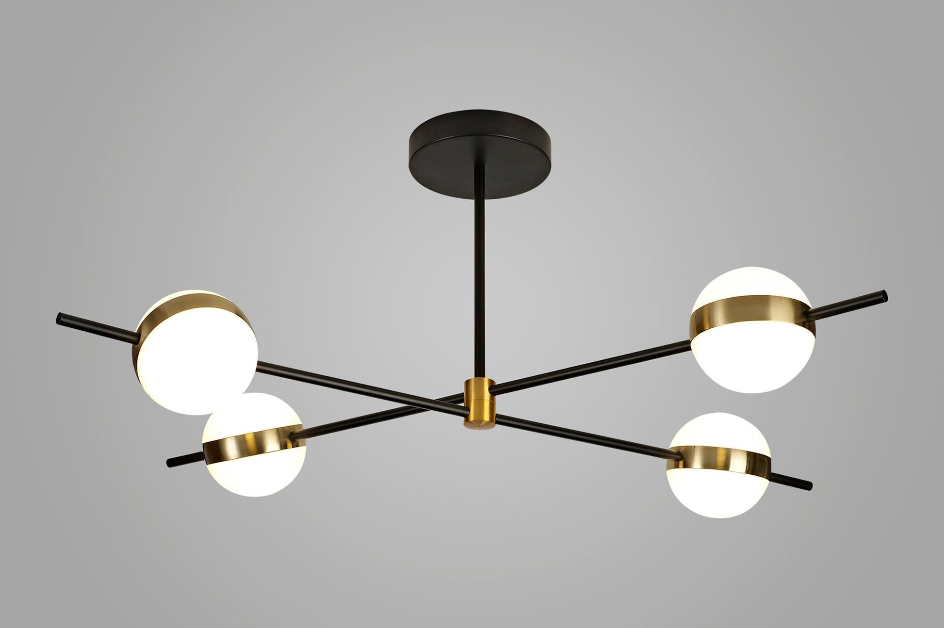 Cuba Ceiling 4 Light, 32W LED, 3000K, 2400lm, Gold/Black, 3yrs Warranty