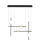 Cuba Criss Cross Linear Pendant 4 Light, 32W LED, 3000K, 2400lm, Gold, Black, 3yrs Warranty