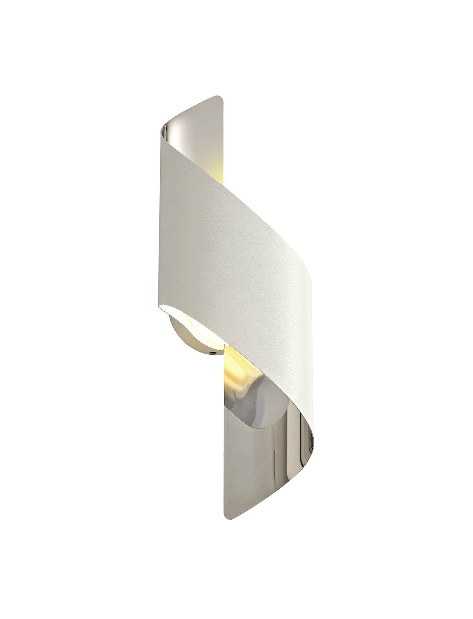 Cubby Wall Lamp Small, 1 x 8W LED, 3000K, 640lm, White/Polished Chrome, 3yrs Warranty