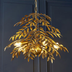 Forrest 1Lt/5Lt Distressed Gold Leaf Pendants - Cusack Lighting