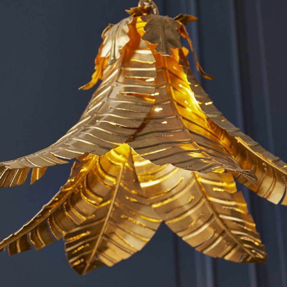 Forrest 1Lt/5Lt Distressed Gold Leaf Pendants - Cusack Lighting