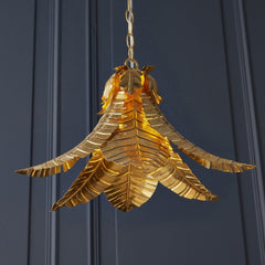 Forrest 1Lt/5Lt Distressed Gold Leaf Pendants - Cusack Lighting