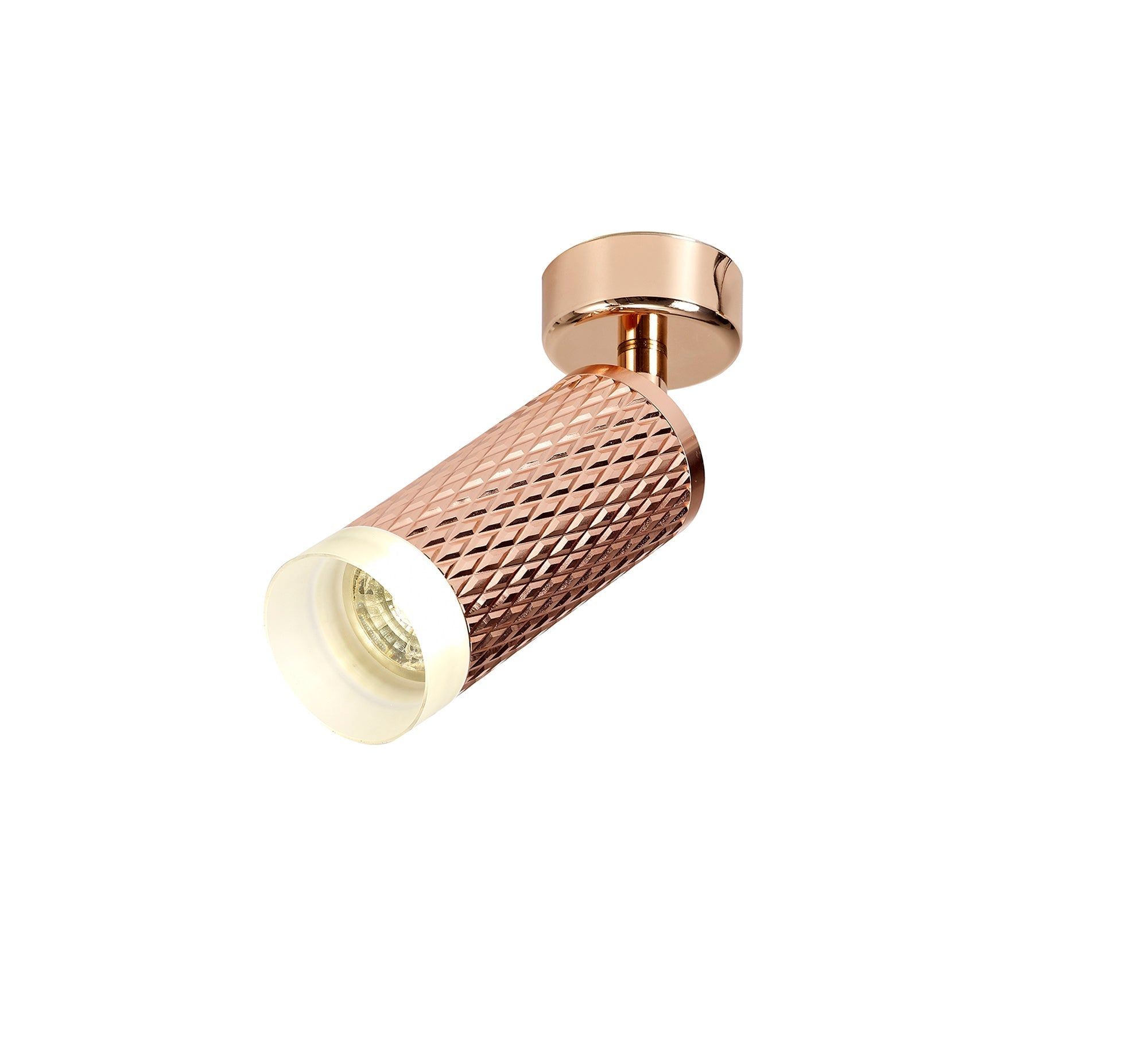 Toihian Adjustable 1 Light Surface Mounted Ceiling/Wall Spot Light  GU10, Champagne Gold/Acrylic Ring