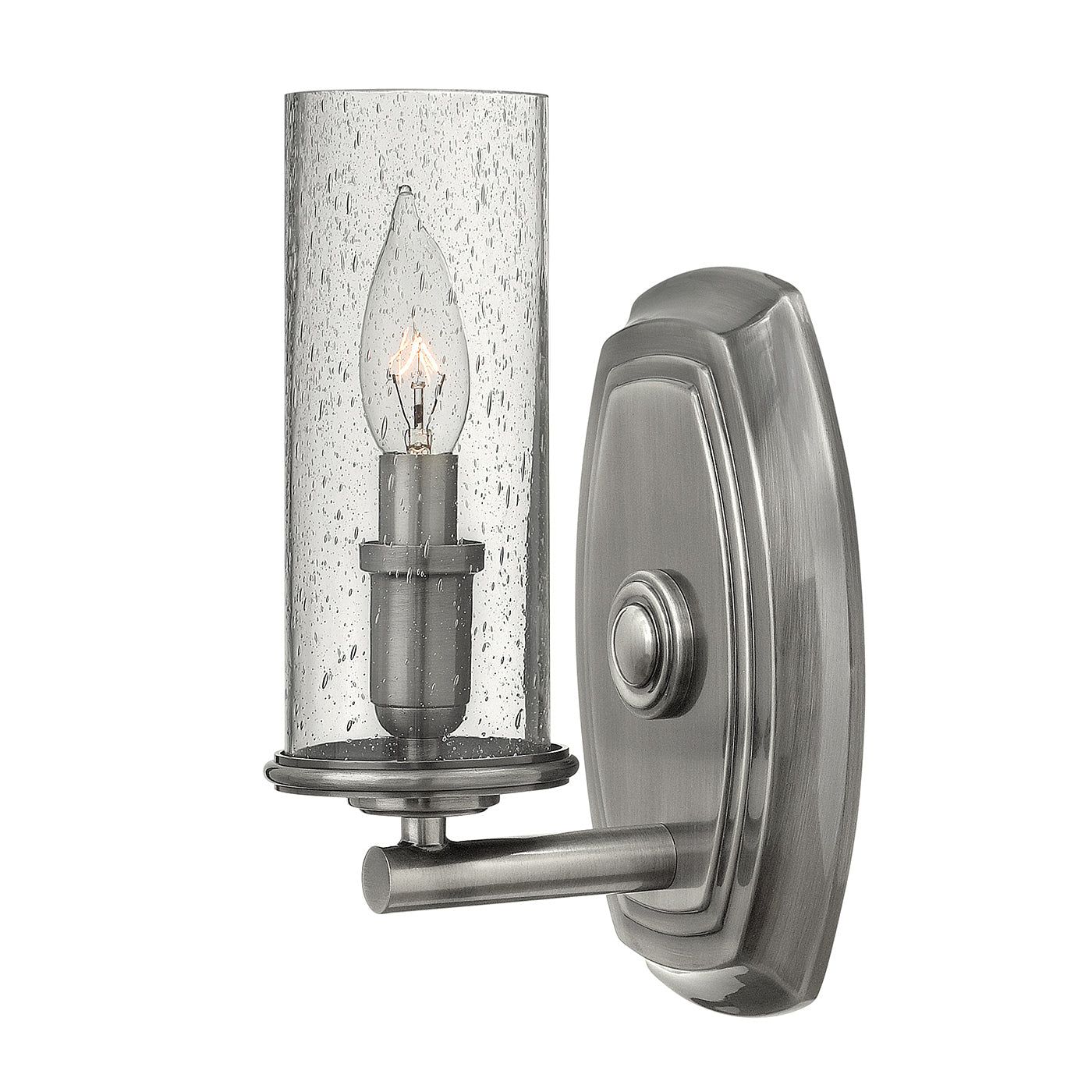 Dakota 1L Wall Light - Polished Antique Nickel Finish - Cusack Lighting