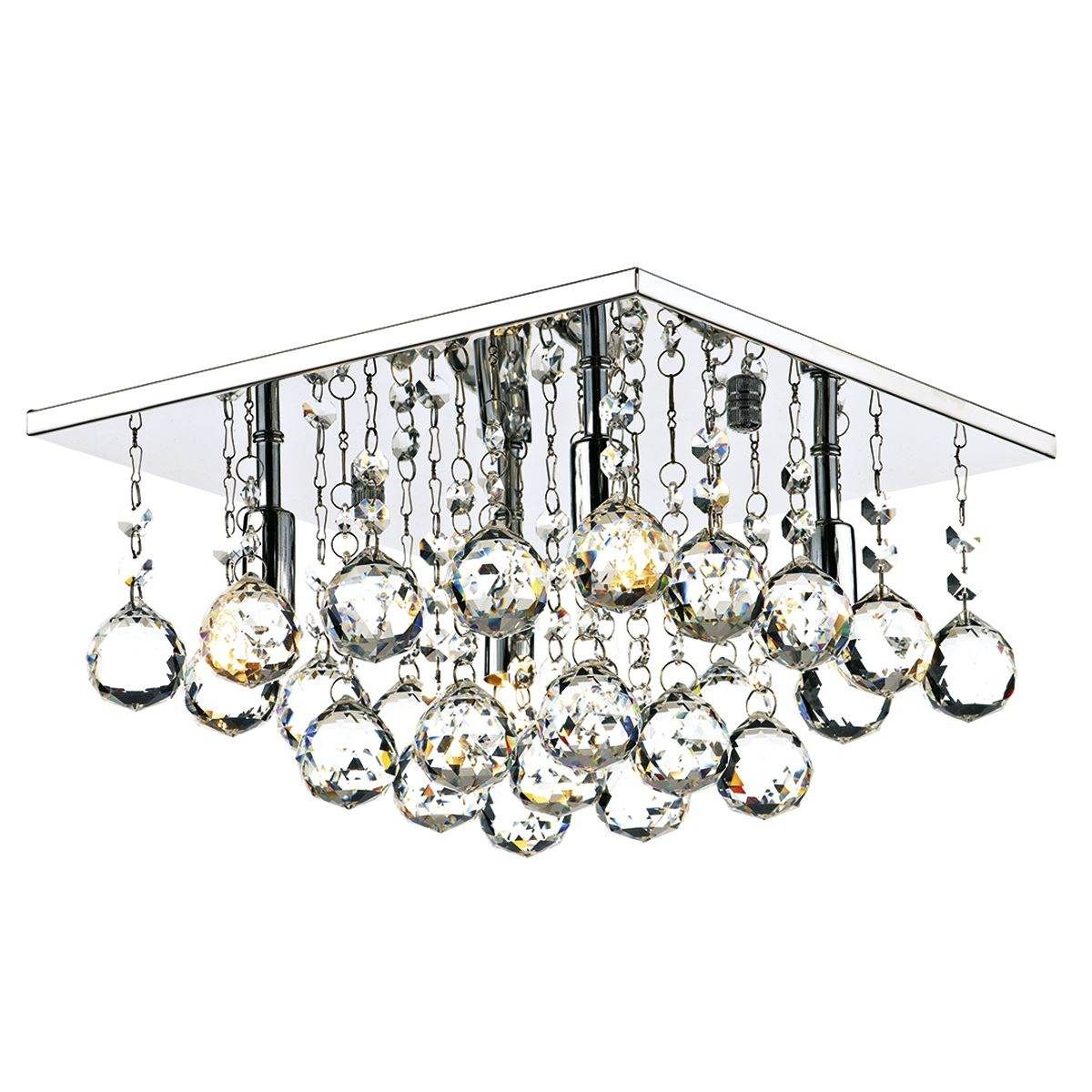Dar Abacus 4 Light 300MM G9 Square Flush Polished Chrome - Cusack Lighting