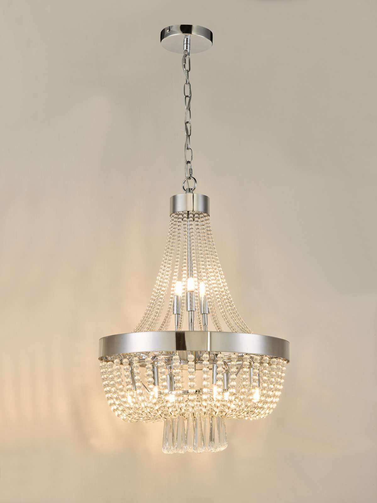 Dar Alyssa 9Lt Crystal Ceiling Light - Polished Chrome Glass IP20