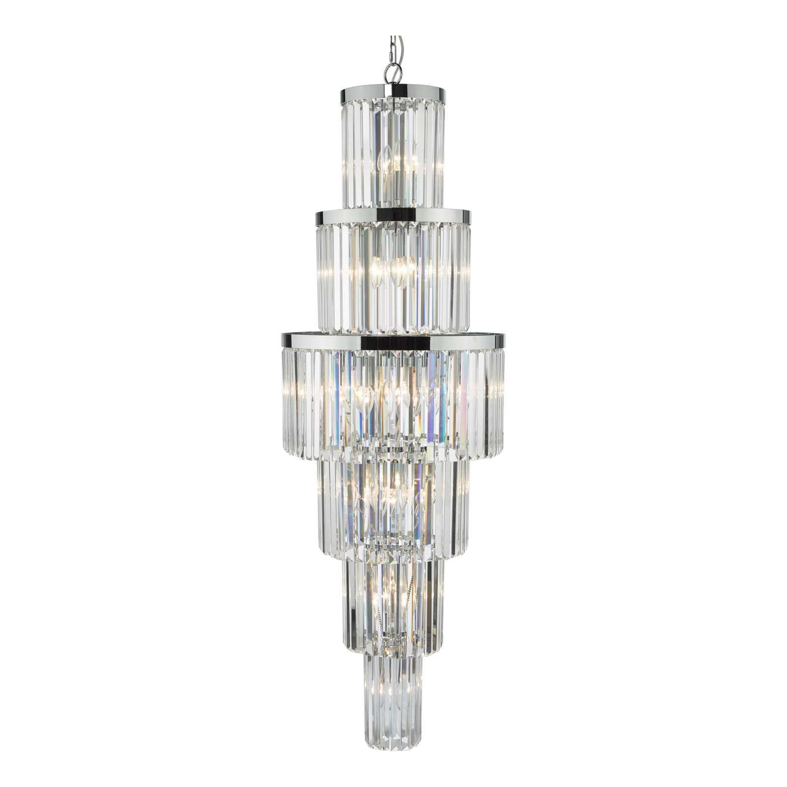 Angel 28Lt Chandelier Ceiling Light - Polished Chrome & Crystal IP20