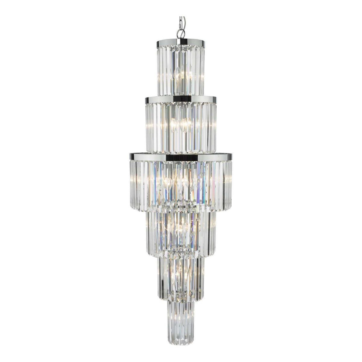 Angel 28Lt Chandelier Ceiling Light - Polished Chrome & Crystal IP20