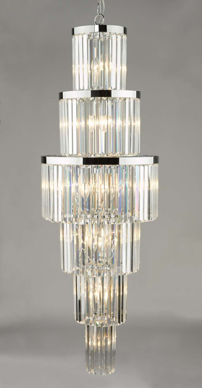 Angel 28Lt Chandelier Ceiling Light - Polished Chrome & Crystal IP20