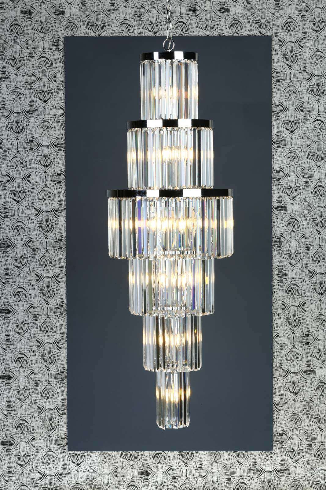 Angel 28Lt Chandelier Ceiling Light - Polished Chrome & Crystal IP20