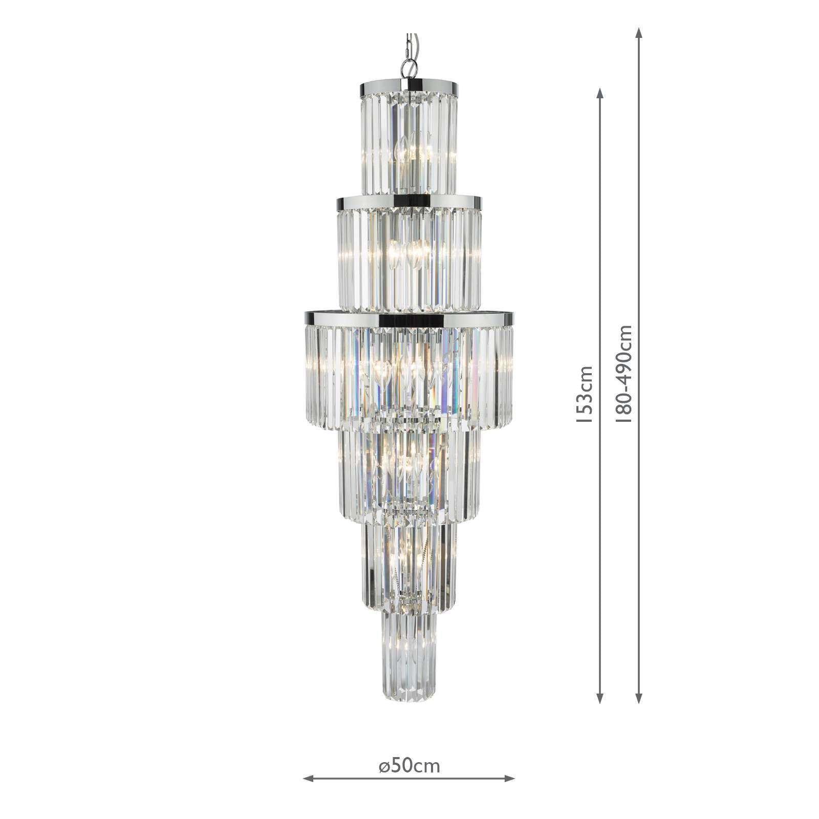 Angel 28Lt Chandelier Ceiling Light - Polished Chrome & Crystal IP20