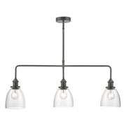 Dar Arvin 3 Light Bar Fitting Antique Chrome & Glass - Cusack Lighting