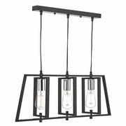 Dar Dax 3lt Bar Fitting Black & Polished Chrome - Cusack Lighting
