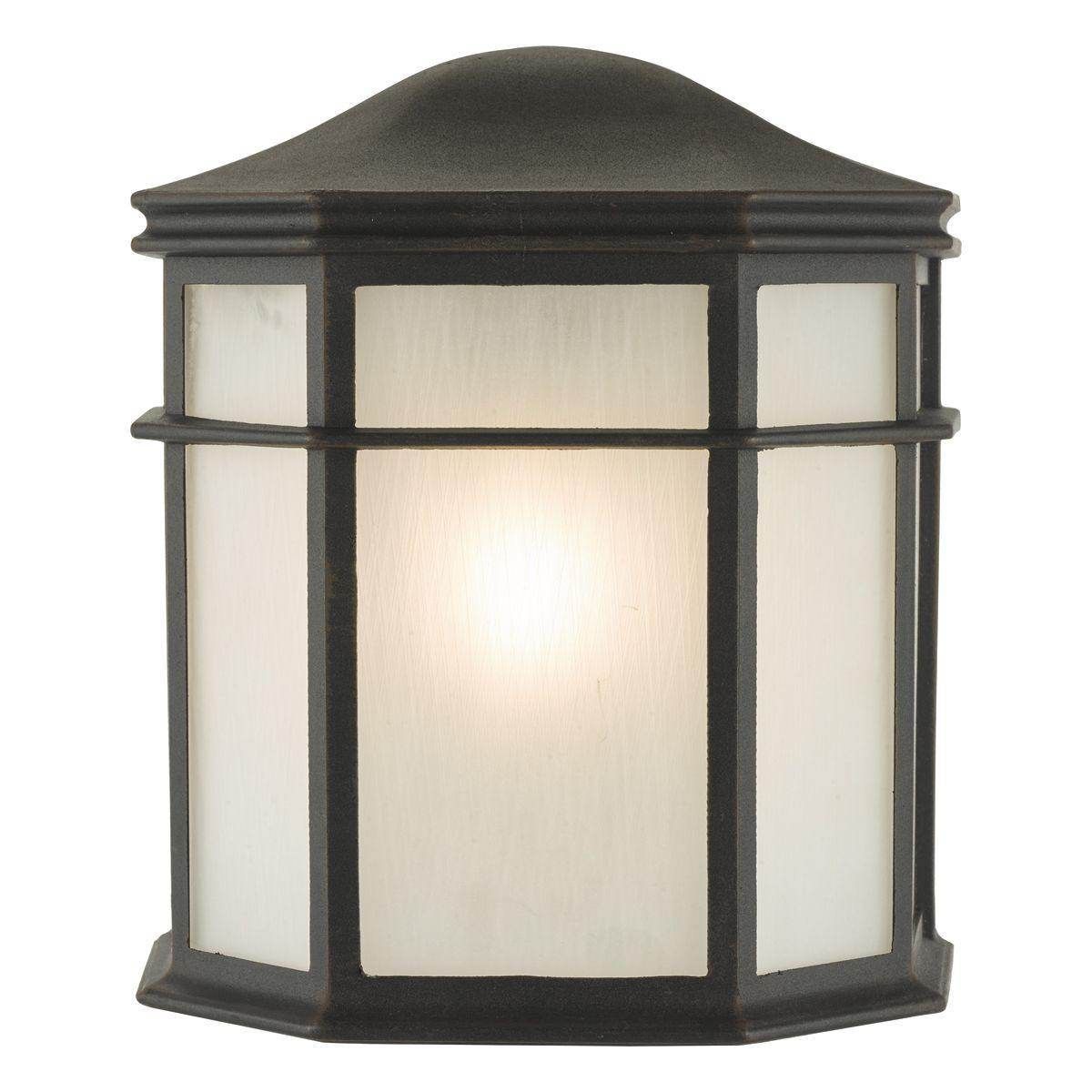 Dar Dulbecco Wall Light Black and Acrylic IP44 - Cusack Lighting