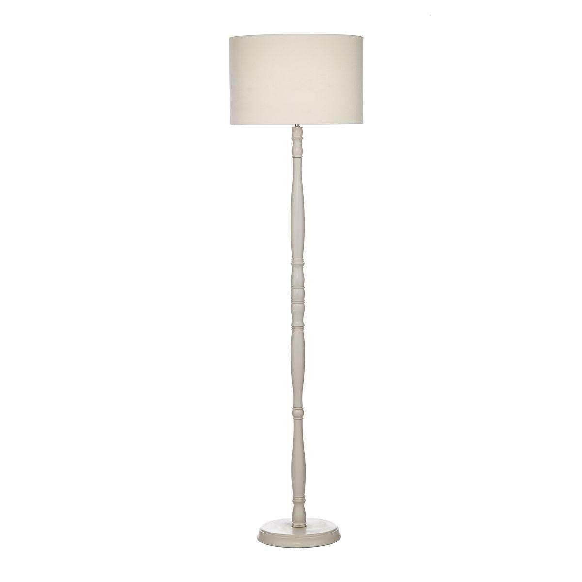 Dar Dunlop Floor Lamp Cream complete with Shade - Cusack Lighting