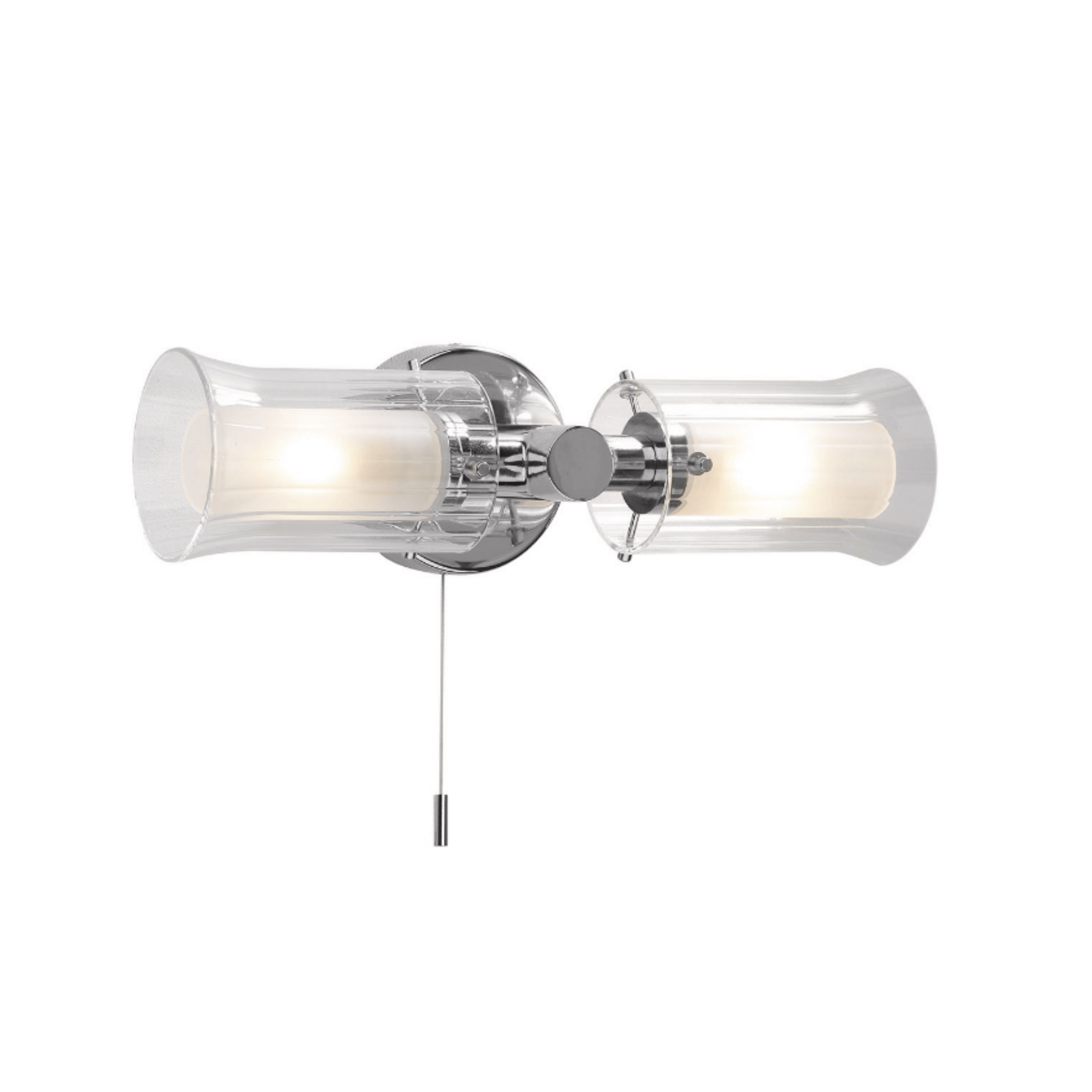 Dar Elba Double Wall Bracket Polished Chrome IP44 - Cusack Lighting