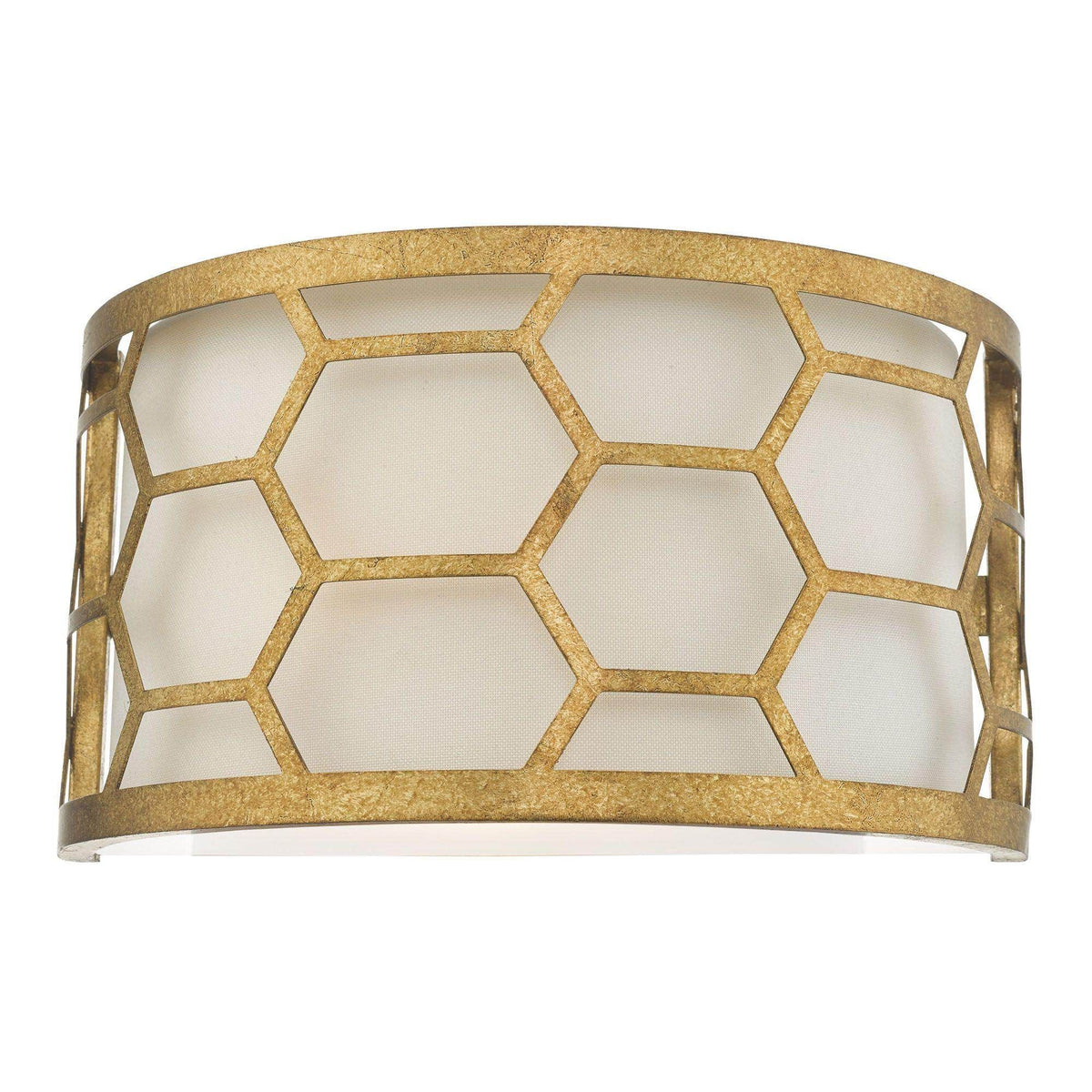 Dar Epstein 1 Light Wall Light Gold & Ivory - Cusack Lighting