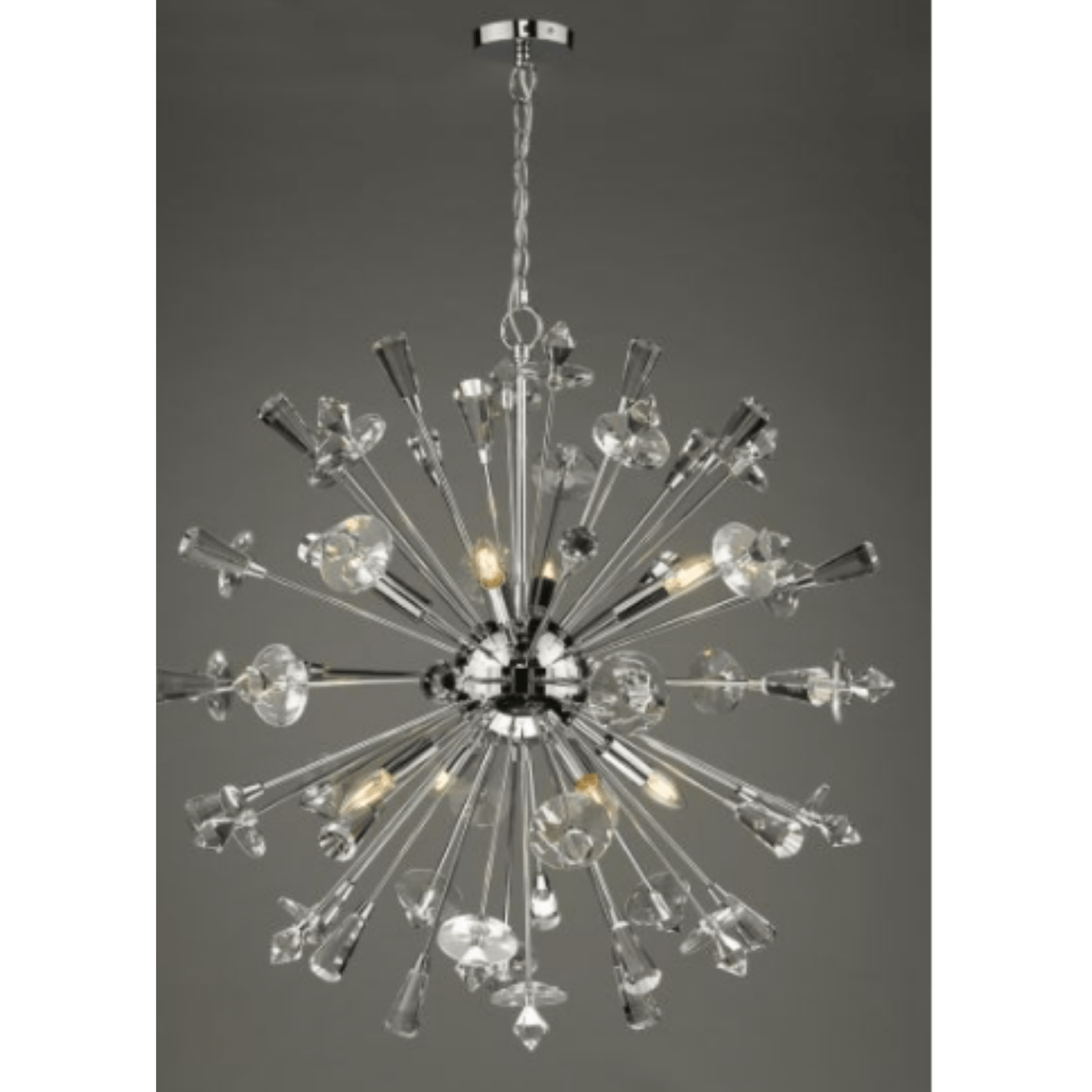 Exodus 8 Light Pendant Polished Chrome Crystal - Cusack Lighting