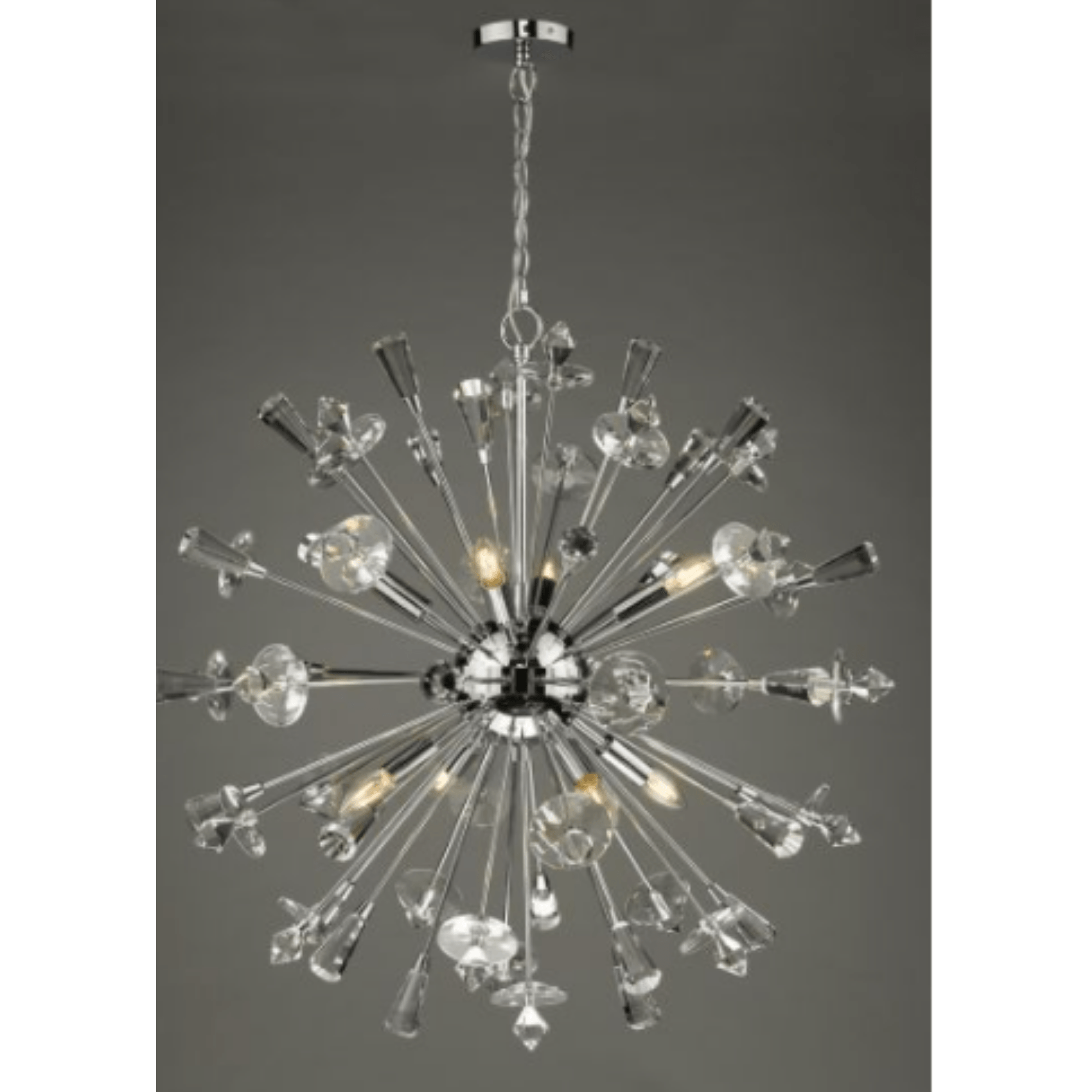 Exodus 8 Light Pendant Polished Chrome Crystal - Cusack Lighting