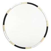 Dar Gadany Round Gold Leaf And Black Glass Mirror - Cusack Lighting