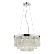 Dar Giovana 5 Light Pendant Polished Chrome Clear Glass - Cusack Lighting