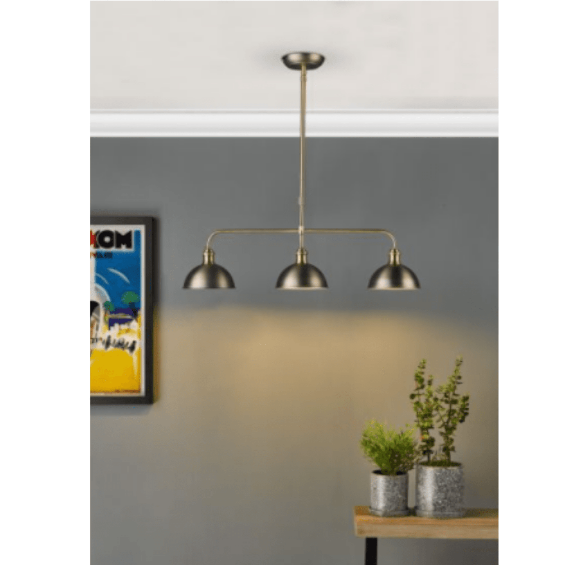 Governor 3 Light Bar Antique Chrome Antique Brass - Cusack Lighting