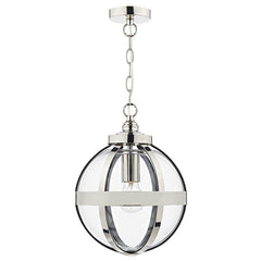 Dar Heath 1 Light Pendant Polished Nickel - Cusack Lighting