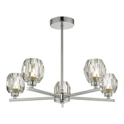 Dar Idina 5 Light Semi Flush Polished Chrome - Cusack Lighting