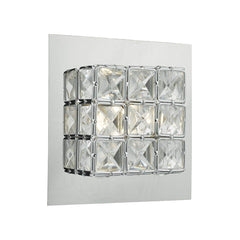 Dar Imogen Wall Light LED glass faceted squares Polished Chrome frame - Cusack Lighting