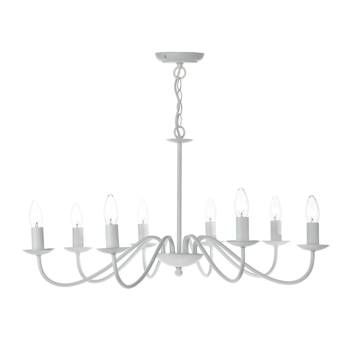 Dar Irwin 8 Light Fitting Dual Mount White - Cusack Lighting