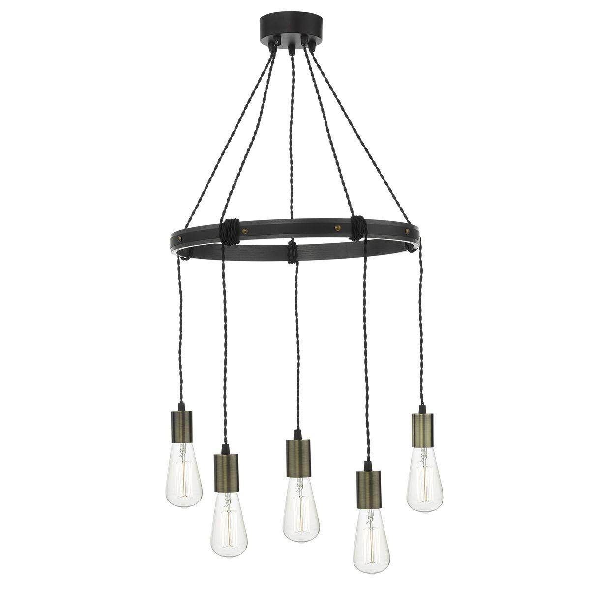 Dar Ivan 5 Light Fitting Rustic - Cusack Lighting