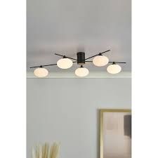 Dar Jasper 5 Light Semi Flush Black - Cusack Lighting