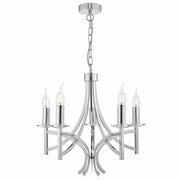 Dar Lyon 5 Light Fitting Polished Chrome & Crystal - Cusack Lighting