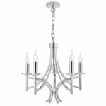Dar Lyon 5 Light Fitting Polished Chrome & Crystal - Cusack Lighting