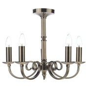 Dar Murray 5Lt Centre Ceiling Light - Antique Brass IP20