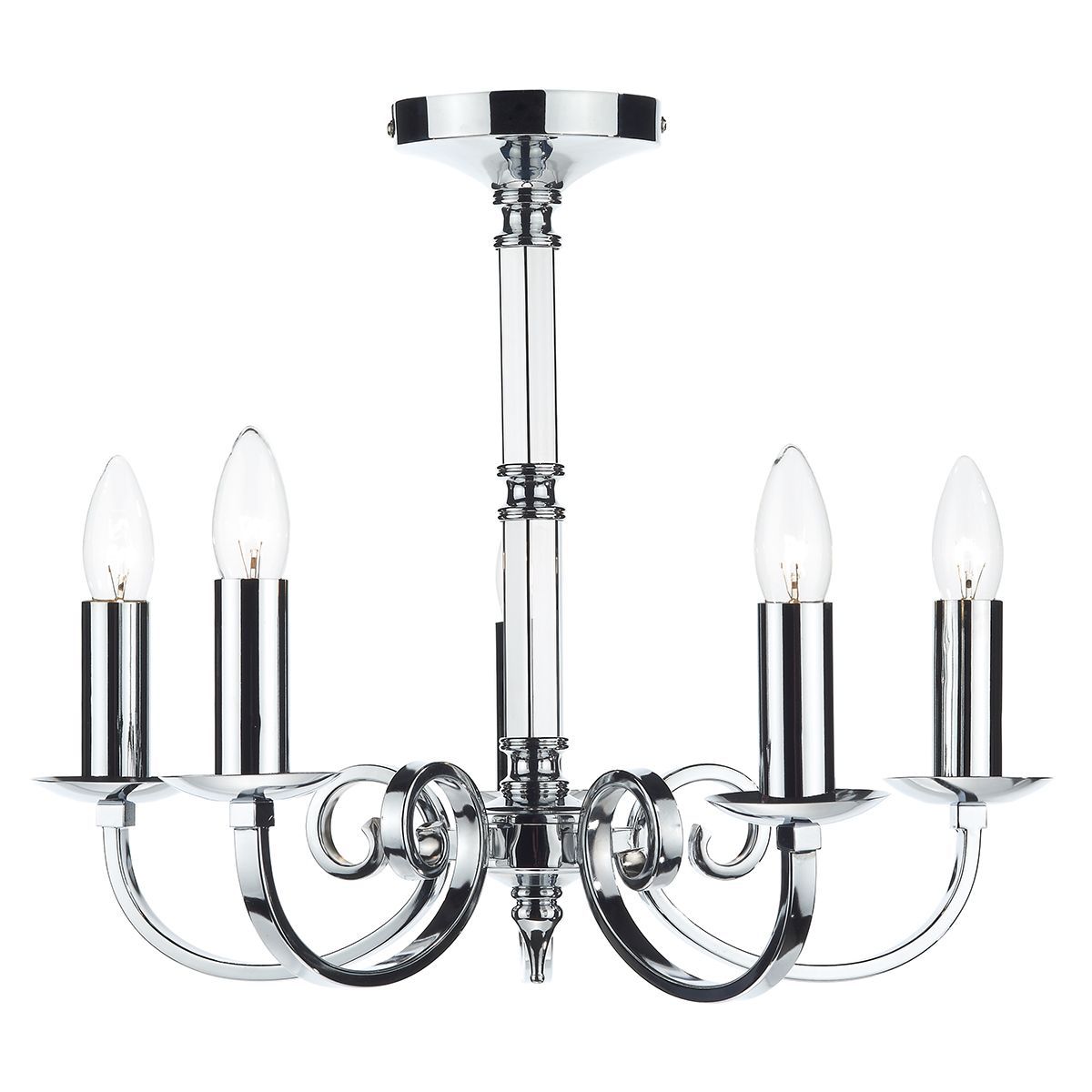 Dar Murray 5Lt Centre Ceiling Light - Polished Chrome IP20
