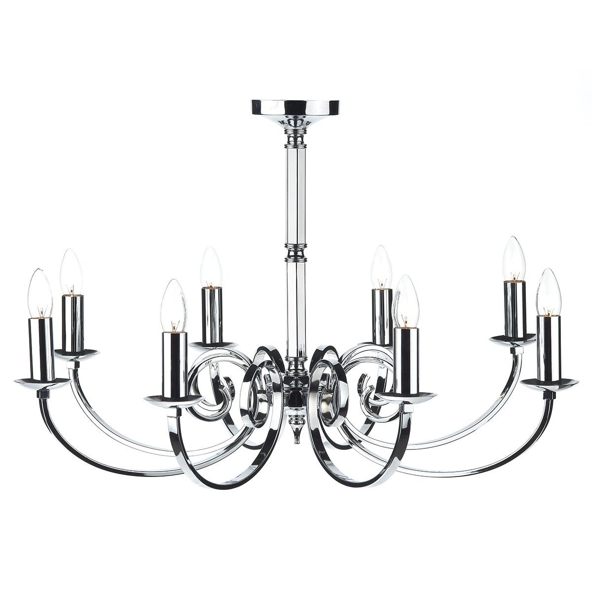 Dar Murray 8Lt Centre Ceiling Light - Polished Chrome IP20
