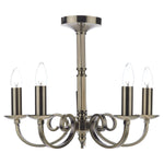 Dar Murray 5Lt Centre Ceiling Light - Antique Brass IP20