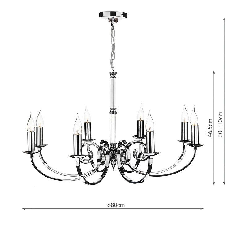 Dar Murray 8Lt Centre Ceiling Light - Polished Chrome IP20