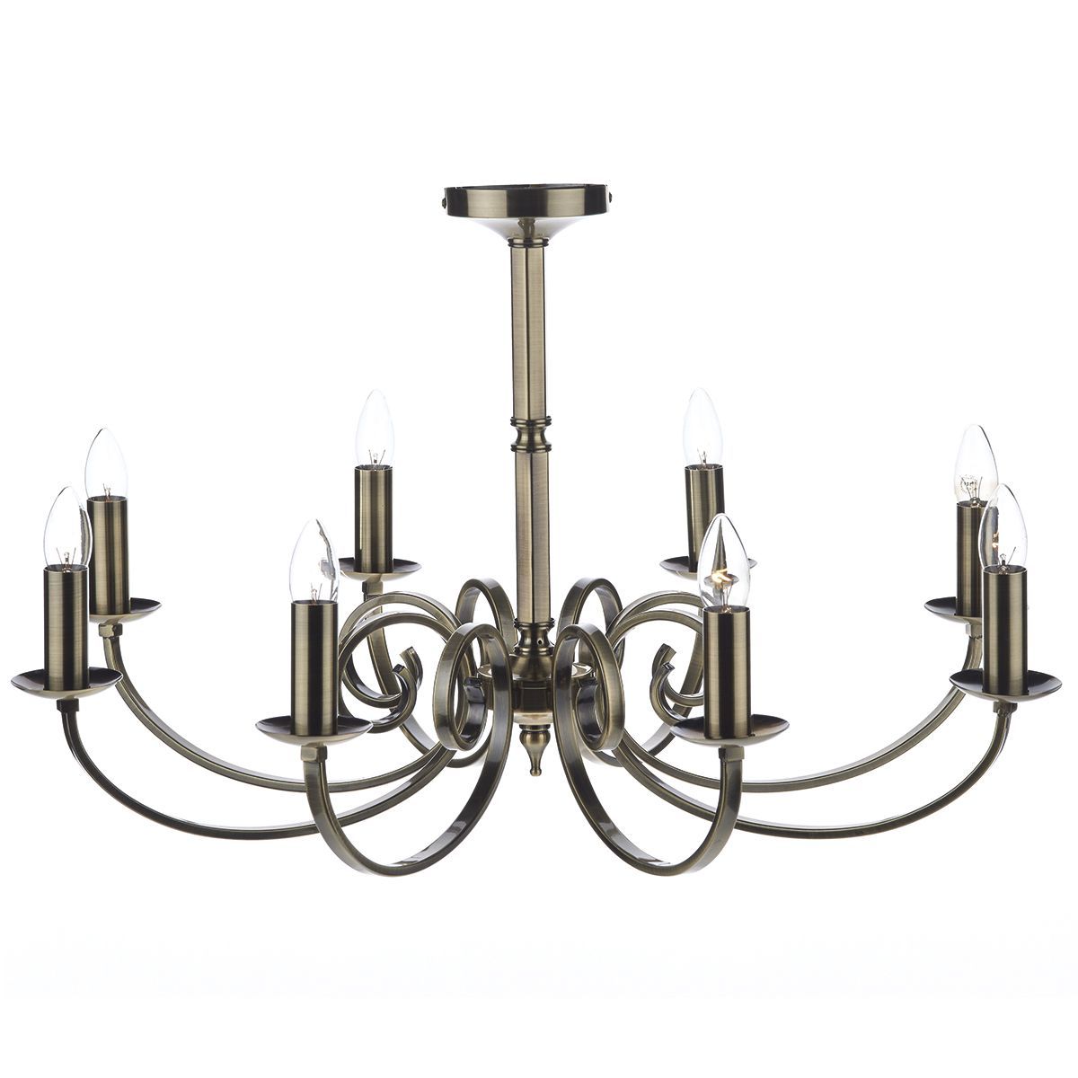 Dar Murray 8Lt Centre Ceiling Light - Antique Brass IP20
