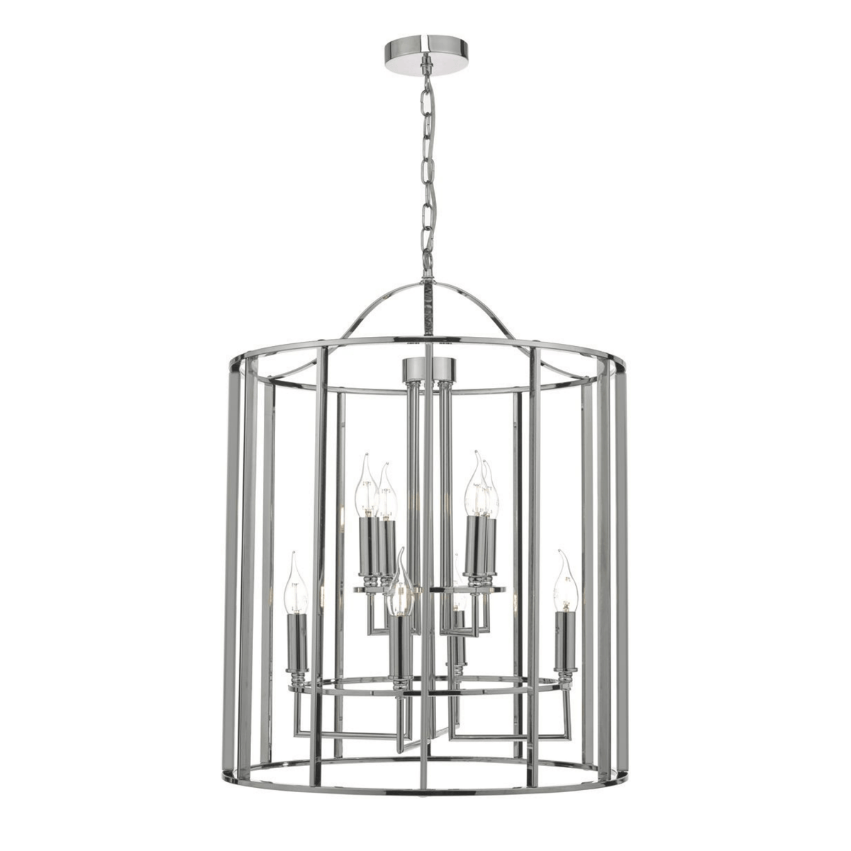 Dar Myka 8lt Lantern Polished Chrome - Cusack Lighting