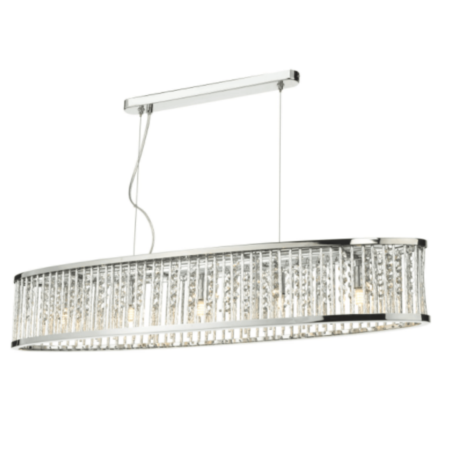 Dar Nantes 5 Light Bar Pendant Polished Chrome Aluminium - Cusack Lighting