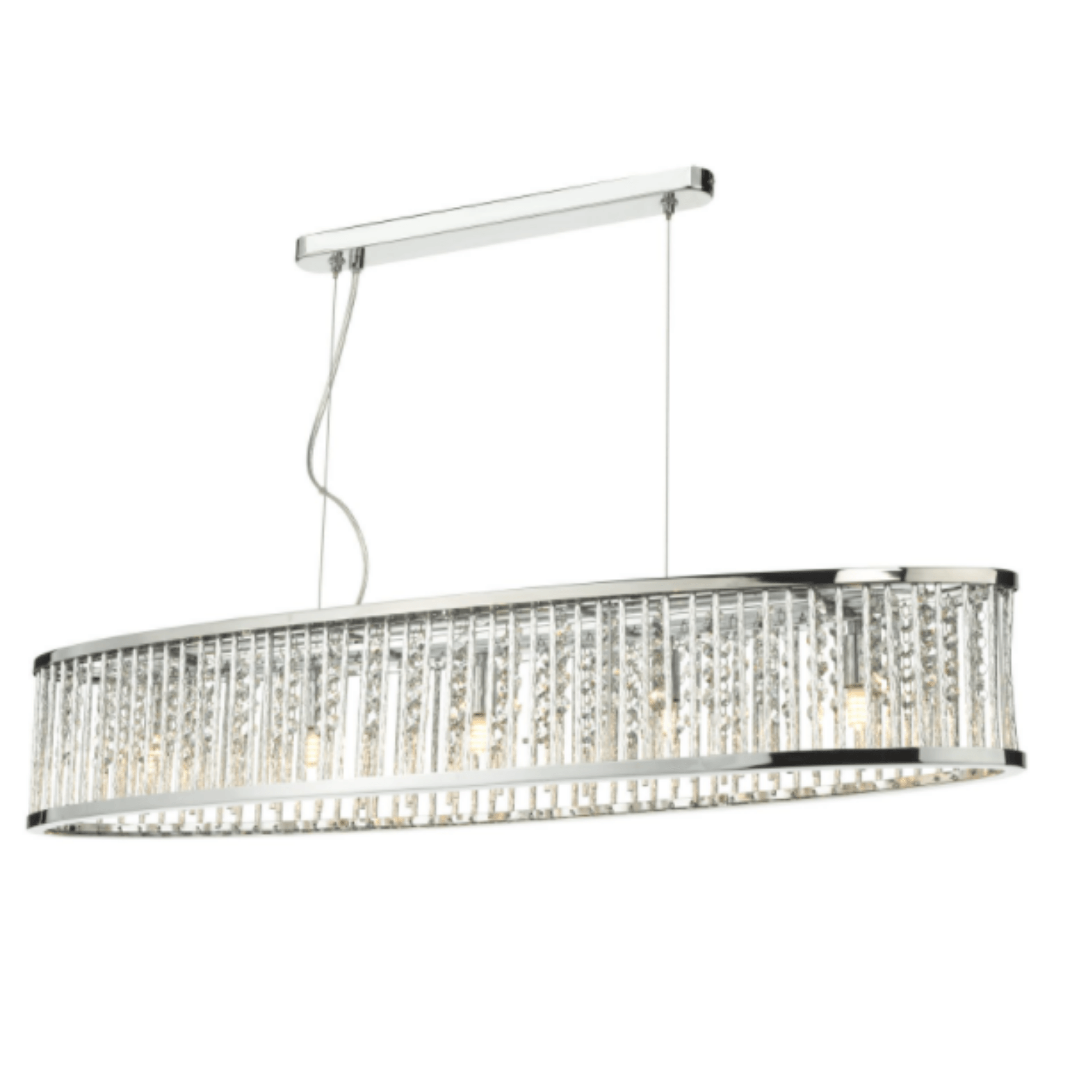 Dar Nantes 5 Light Bar Pendant Polished Chrome Aluminium - Cusack Lighting