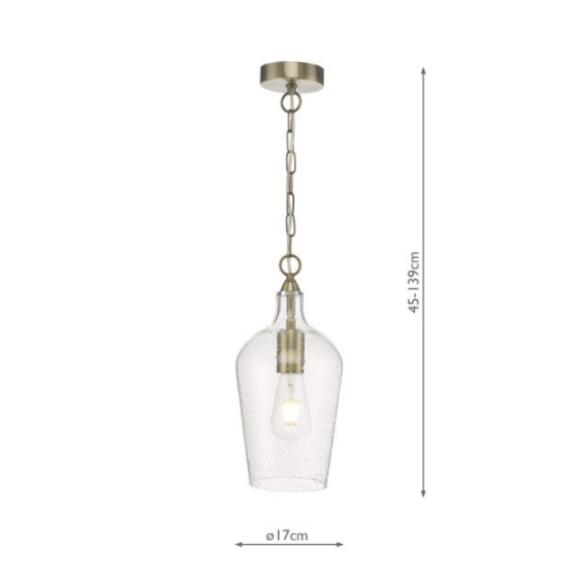 Nida Pendant Antique Brass Glass - Cusack Lighting