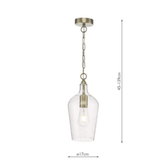 Nida Pendant Antique Brass Glass - Cusack Lighting