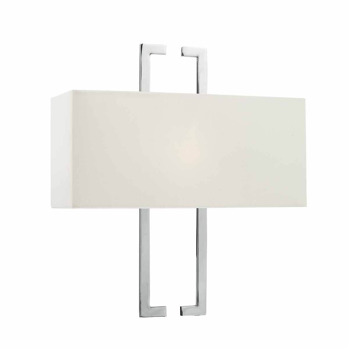 Dar Nile Wall Light Polished Chrome c/w Ivory Shade - Cusack Lighting