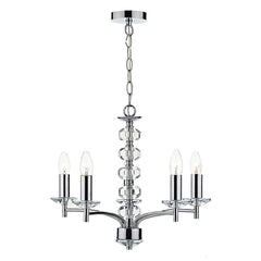 Dar Oleana 5 Light Fitting Polished Chrome Crystal - Cusack Lighting