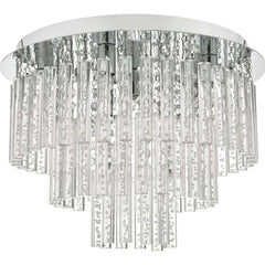 Dar Paulita 5 Light Flush Polished Chrome And Clear Glass IP44 - Cusack Lighting