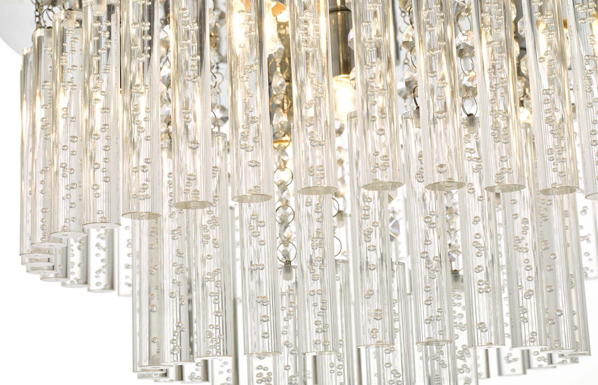 Dar Paulita 5 Light Flush Polished Chrome And Clear Glass IP44 - Cusack Lighting