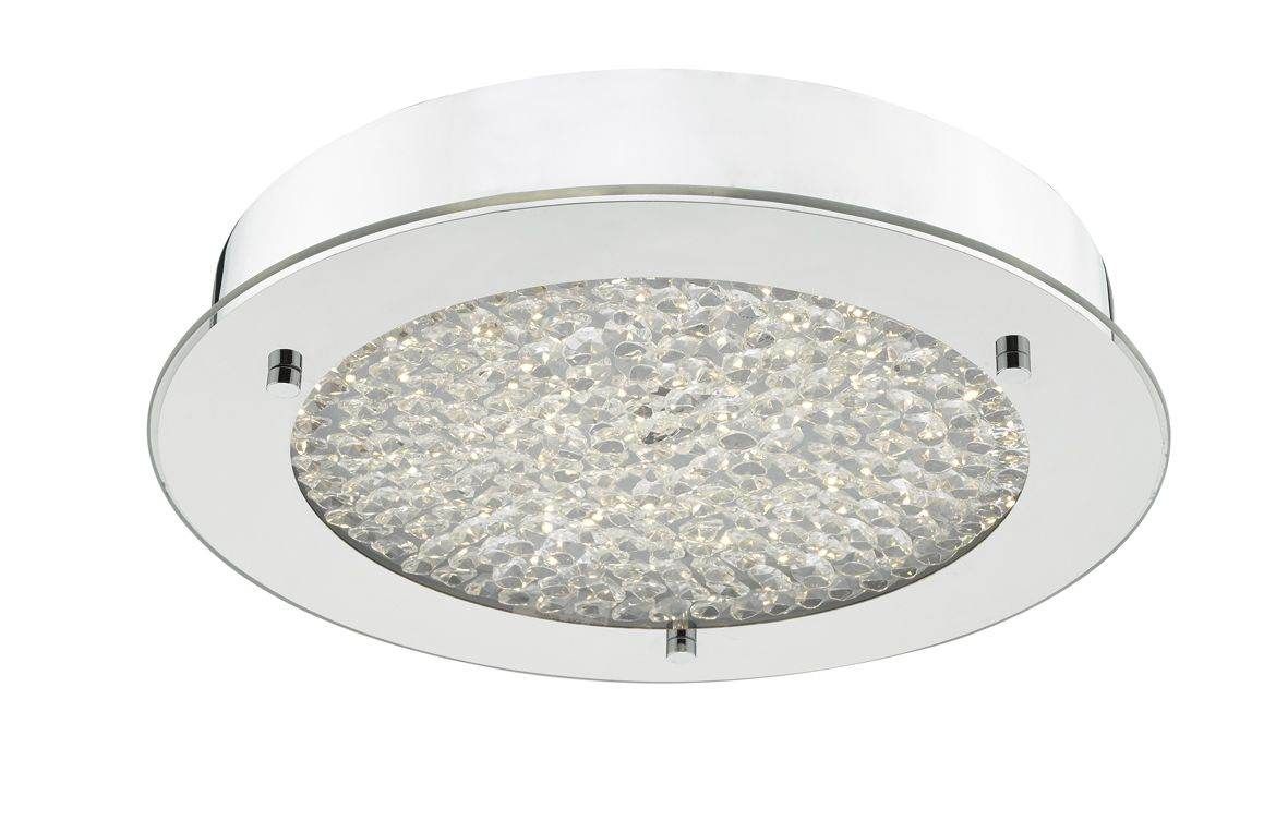 Dar Peta Small Flush LED Polished Chrome & Crystal